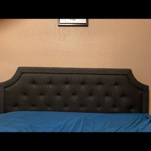 Way fair upholstered king headboard w/ metal rails